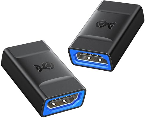 Cable Matters 2-Pack 48Gbps HDMI 2.1 Coupler for 8K@60Hz / 4K@240Hz with HDR, 8K HDMI Extender, Female to Female Adapter, Black