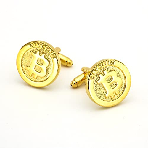 Klassiska manschettknappar för män Mode Business Bankettklänning Kostym Franska skjortor Knappar Man Tillbehör Presenter Bit-Coin Manschettknappar