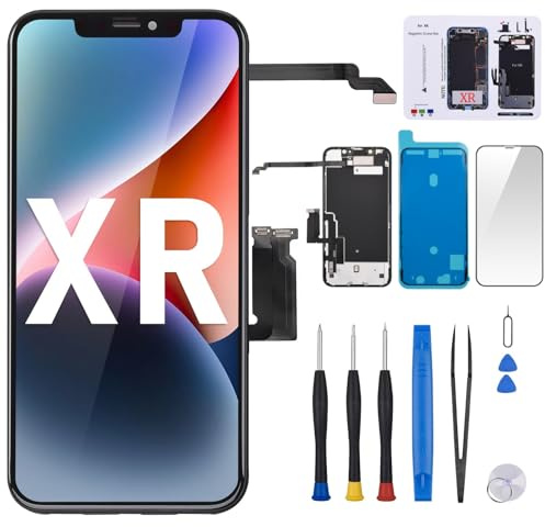 Risidamoy Reemplazo de pantalla para iPhone XR con altavoz y sensor de proximidad de 6.1 pulgadas