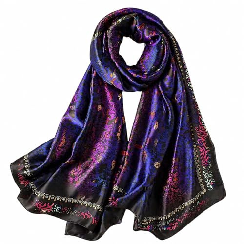 FAIRYGATE Seidenschal Damen Lange Schal für Frauen Hochwertiges Seidentuch Halstuch Stola Großes Tuch Damen Elegant 79