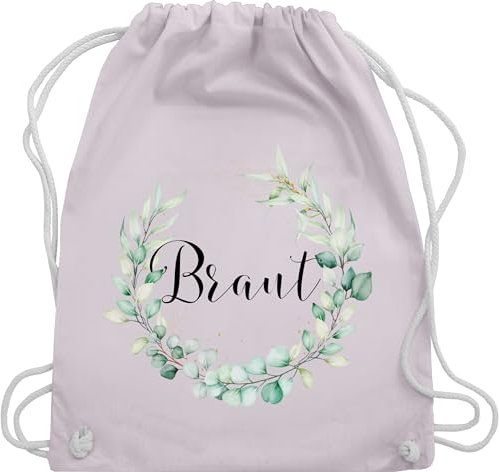 Shirtracer Turnbeutel Rucksack - JGA Junggesellenabschied Frauen - Braut - Blumenkranz Eukalyptus - Unisize - Pastell Rosa - brauttaschen bachelorette party beutel junggesellinnenabschied outfit