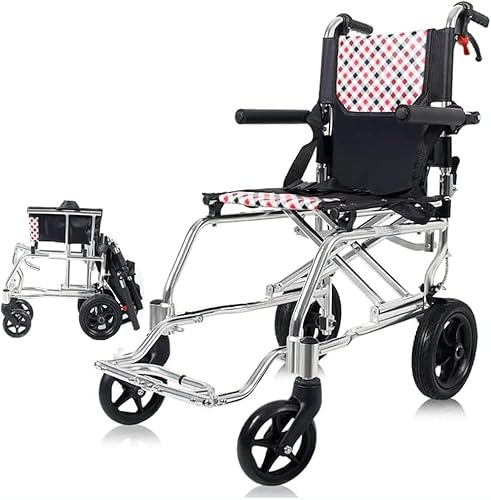 Silla de ruedas cómoda para exteriores, máquina de desplazamiento, plegable, portátil, freno de mano de viaje, silla de ruedas ultraligera para exteriores