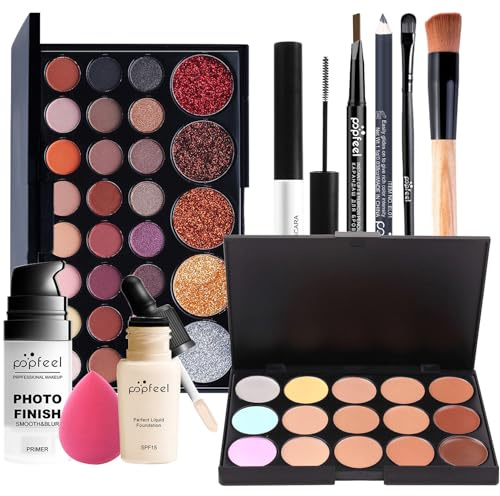 Professional Trucchi Donna Offerta, MKNZOME Set Trucchi Make Up Completo Kit Makeup Regalo di Natale e Compleanno Palette Ombretti Professionali Rossetti Make-up Fondotinta Correttore