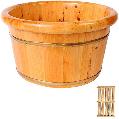 UYDJAKX Fußbadeeimer aus Holz, Geschenk für den Haushalt, Fußwanne, Fußwaschbecken, Eimer, Massage, Spa, Sauna, Einweichen, Fußbad, Holzeimer, Fußbad, Haushaltswaschbecken, Vision Star of Light