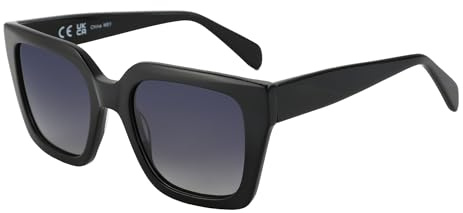 ZENOTTIC Överdimensionerade polariserade fyrkantiga solglasögon kvinnor trendiga solglasögon retro designer skugga för damer UV400-skydd ., Svart ram och grå lins