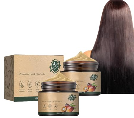 Dyceittdia 2pcs Batana Haarcreme, Bio Batana Haarbalsam, Natürlicher Batana-Haarbalsam, Nährende & reparierende Pflege für trockenes & krauses Haar, Glättender Pflegebalsam, 2pcs*120g, hair2