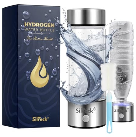 Hydrogen Water Bottle - 450ml, 3000 PPB Hydrogen Water Generator | Mineral Water Bottle Compatible Hydrogen Generator | Antioxidant-Rich Hydrogen Water Maker, Hydrogen Water, Gift Box & Cleaning Brush