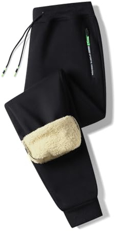 ZOXOZ Pantalon Chandal Hombre Deportivos Hombres Pantalones Forro Polar Cálido Algodón Termico Holgados Invierno Sherpa Jogger con Bolsillos de Cremallera