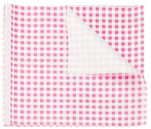 sourcing map 100pcs Square Checkered Wax Paper Sheets 11.81 x 11.81 Oil-Absorbing Dry Food Wrapping Paper for Sandwich Baking Paper Liners Picnic Basket Bread Hamburger Wrap Kitchen, Pink