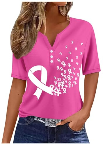 NaLatia Octobre Rose Ruban T-Shirt Cancer du Sein Octobre Rose De Ruban T-Shirt Ruban Rose T-Shirt Pour Sensibilisation Cancer du Sein