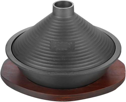 MNBVH Cast Iron Moroccan Tagine Pot With Tray, Non-Stick Tagine With Conical Lid Induction Compatible Gas Stove Kitchen Essential(Size:24)