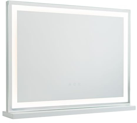 Flamingueo Espejo Maquillaje con Luz - Banda LED - 3 Modos de Luz - Intensidad Ajustable - Control Táctil - Vanity Mirror - Blanco - 58x12x43cm