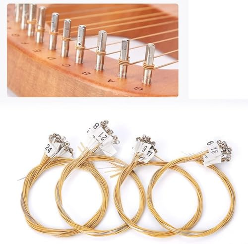 Cordes de lyre en acier pour harpe lyre, cordes en métal, matériau laiton/nylon, accessoires de harpe pour harpe lyra clavecin, clavecin, corde de cithare Dulcimer (21 cordes en laiton)