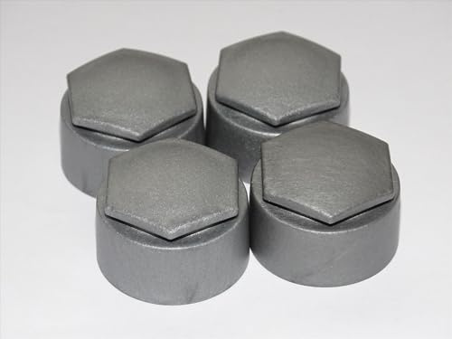 Partsdealers Wheel Nut Covers - Durable Bolt Covers Caps (4, Matt Alloy Grey, 28mm Locking)
