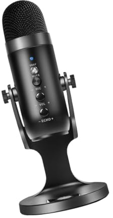 Warmhm Verstellbares USB Laptop Mikrofon mit Basis, Schwarz, Abs | Computers Kompatibel, Hohe Empfindlichkeit, 1 Stück, Desktop Ausführung