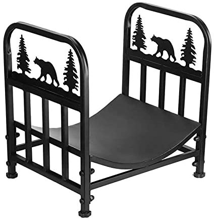 HCZKIUJY Portalegna da Esterno Portalegna in Ferro, Facile da installare, Multifunzionale, Robusto e portalegna da Esterno Adatto per riporre la Legna da ardere