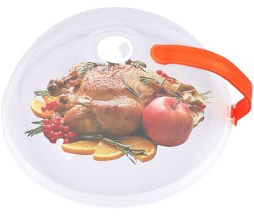 Cloche alimentaire pour micro-ondes avec poignée – Couvercle transparent pour micro-ondes – Gadget de cuisine pour garder le four propre, éviter les éclaboussures d'huile pour spaghettis, restes