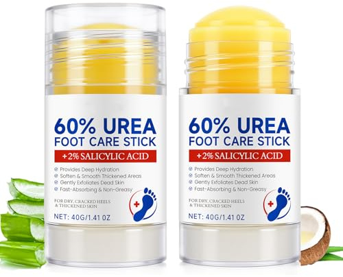 2Pcs Urea Creme 60 Prozent Feuchtigkeitsspendende und risshemmende Fußcreme, Fusscreme Sehr Trockene FüSse Ellenbogen, Knie, Füßen & Händen, Ellenbogen Feuchtigkeitspflege Urea Creme (40Gx2)
