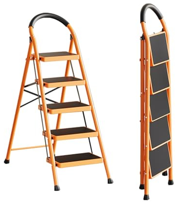 GYYDXXFC Marchepied Pliable for Adultes, Robuste, avec Poignée Sécurisée, Facile À Ranger, for La Maison, La Cuisine Et Le Bureau.(5 Step)
