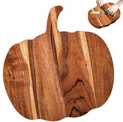 Bandeja para servir de madera, Tabla para servir de madera,Bandeja para con forma de calabaza para Halloween | Tabla para embutidos de cocina con mango para picar carne, verduras, frutas
