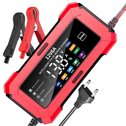Cargador de Batería para Camiones,Cargador Automático de Batería de 12 Voltios para Automóviles | Protección contra Sobrecarga Accesorios para Vehículo Moto Camión Mantenimiento Diario