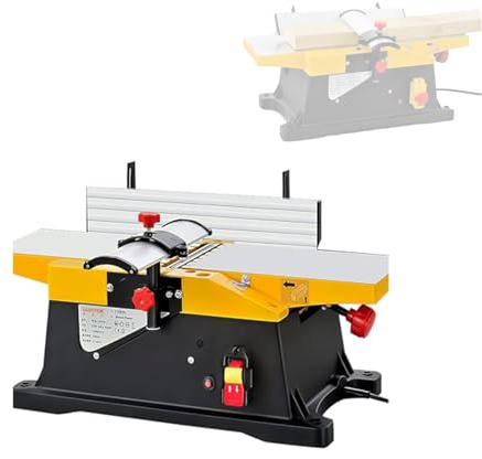 Cepilladora eléctrica de banco de 1800 W, ensambladoras multifuncionales Ensambladora de banco de 6 pulgadas para carpintería, velocidad de 12 000 rpm, profundidad de corte de 3 mm para tareas de carp