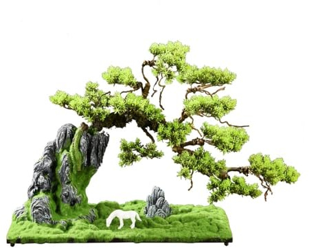 anxinda Künstlicher Bonsai-Baum Künstlicher Bonsai-Baum, künstliche Zimmerpflanzen for Zuhause, Schreibtisch, Schlafzimmer, Wohnzimmer, Landhausdekoration fürs Homeoffice