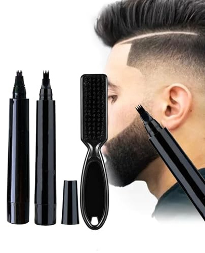 Barbe Stylo Filler pour Hommes,Crayon à Barbe Instantané,Barbe Filler Pen,Beard Pencil Filler,Stylo Barbe Imperméable,Crayon à Barbe pour Homme Noir