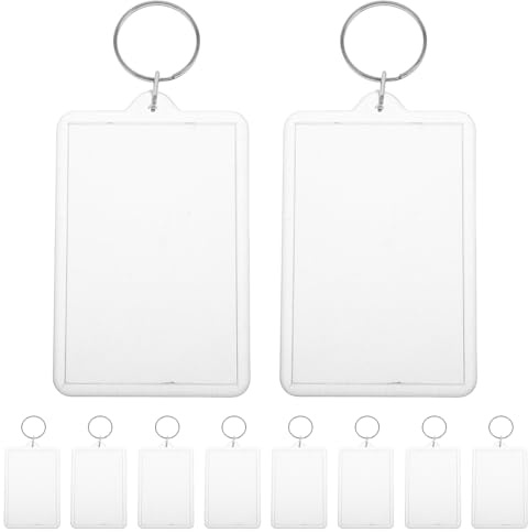 LIFKOME 50 Llaveros Colgantes Portafotos de Plástico Transparente con Marco Calado Llaveros DIY para Decoración y Regalos Personalizados Accesorios Creativos para Manualidades