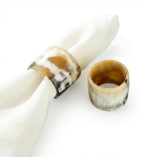 Marycrafts Serviettenringe 2er-Set Aus Büffelhorn Dekoration Hochzeit Für Tisch