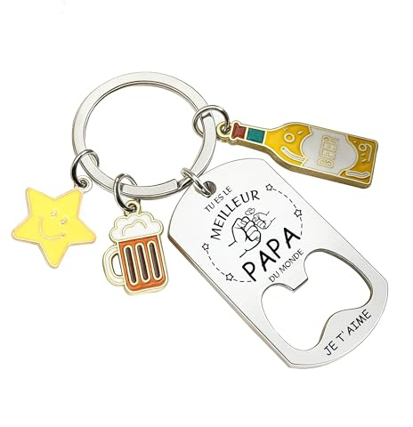 FGHJK Cadeau Fete Des Peres Porte clés Papa Fete Des Peres Meilleur Papa Retraite Paques Halloween Merci Papa Original Utile Insolite Pere Porte Clef Anniversaire Noel Idée Cadeaux Homme