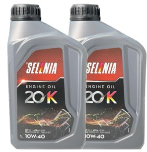 Olio Motore SELENIA 20K 10W-40, Lubrificante con Basi Sintetiche, Energy Conserving, per Motori a Benzina (2L)