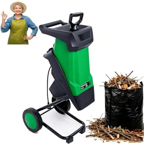 CLEASEBILY Trituratore da Giardino, biotrituratore a Scoppio, 2400W, 4500rpm, Lama Doppia, 40mm Taglio, Protezione sovraccarico, per Rami e Foglie, ristabilisce Ordine
