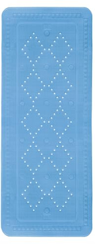 Kleine Wolke Wanneneinlage Arosa Blau 36 x 92 cm | Mit parktischer Aufhängeöse, schneller Wasserabfluss dank Drainage-Löchern, maschinenwaschbar
