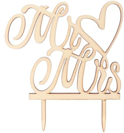 rosenice Hochzeitstortenaufsatz Mr & Mrs Aus Holz 5.6 Zoll Torten Dekoration Für Brautparty Jubiläum Und Mehrstöckige Hochzeitstorten
