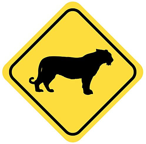 Samunshi® Tiger Warnschild Warndreieck Aufkleber Achtung Vorsicht Tier - 40x40cm mehrfarbig