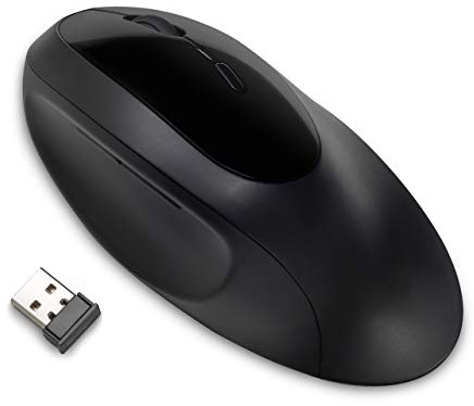 Kensington Pro Fit Ergonomic Wireless Mouse - Black (K75404WW) | Agarre ergonómico contorneado, conexión inalámbrica, comodidad durante todo el día para escritorio o portátil