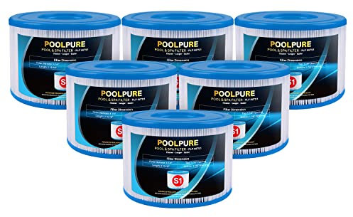 POOLPURE Filtro de bañera de hidromasaje, 29001E, Filtro PureSpa Tipo S1, Filtro de SPA 11692, Cartuchos de Piscina fáciles de Instalar, reemplazos para Varias Bombas de Piscina PureSpa, 4.2 x 2.8