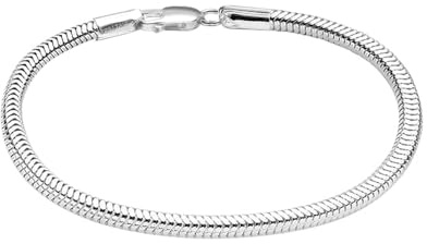 LeCalla Solid 925 Sterling Silber Italienisch 3MM Schlange Kette Armband für Männer Frauen, Charme Armbänder (6,5, 7, 7,5, 8, 8,5, 9 Zoll), Made in Italy