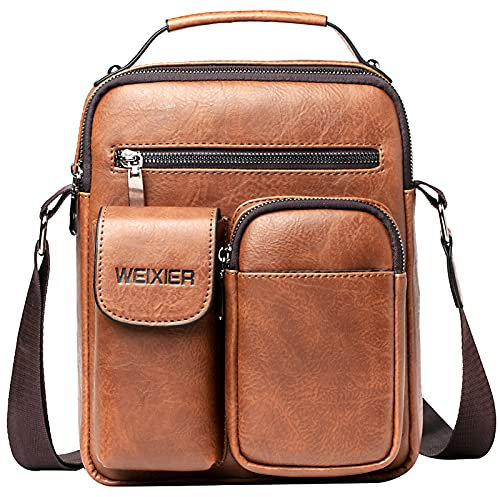 AIEOE Business Leder Tasche Crossbody Reisetasche Männer Schulter Umhängetasche Schultertasche Handgelenktasche