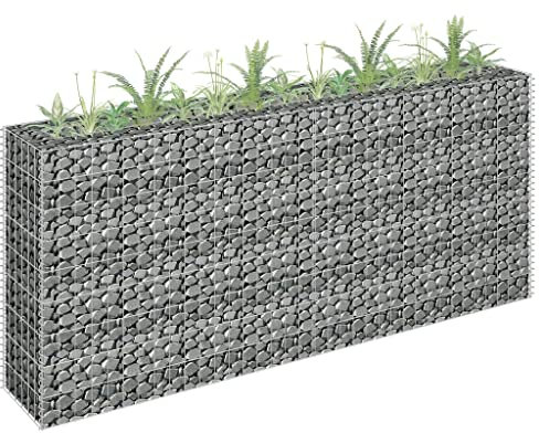 homiuse 180x30x90 CM Cloture Jardin Exterieur Mur en Gabion JardinièRe Clã´Tures Dã©Coratives Claustra Exterieur Decoration Jardin pour Les Zones Commerciales Et RéSidentielles Pratique Et Beau