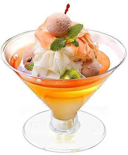 EgieMr Bicchieri da cocktail usa e getta, 50 bicchieri da Martini in plastica per matrimoni, feste, eventi, cocktail party