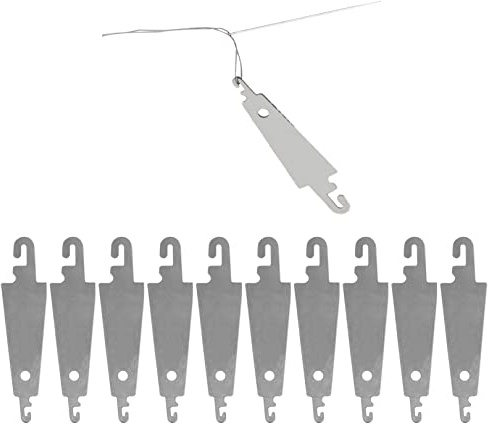 jeufun Lot de 10 enfile-aiguilles à crochet en acier inoxydable pour broderie au point de croix, outil de couture à la main, outil de bricolage, enfile-aiguille pour aiguilles à gros chas, accessoires