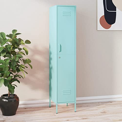 INLIFE Schließfachschrank Minzgrün 35x46x180 cm Stahl,Grün,23.85KG,336257
