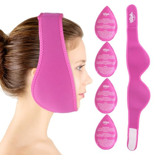 Hilph Weisheitszahn Kühlkompresse Kühlpads Gesicht, Kleine Kühlakku Weisheitszähne für Weisheitszahn op, 4 Stück Kalt Warm Kompresse Coolpack für Zahnschmerzen, TMJ, Zahnimplantate（Rosa）