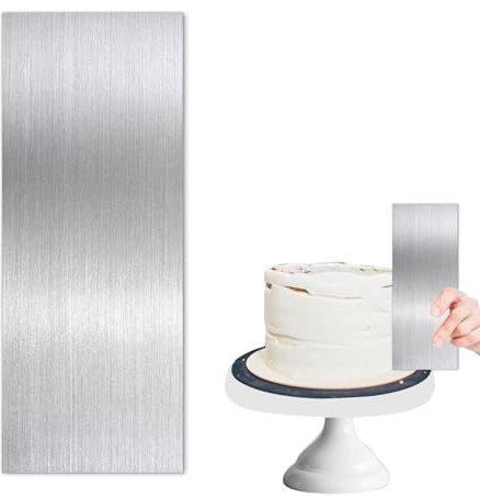 Metal Cake Scraper 8.6 Inch Stainless Steel Icing Scraper and Icing Smoother Cake Edge Scraper Buttercream Smoother for Cake Decorating Mousse Butter Cream Cake Decorating