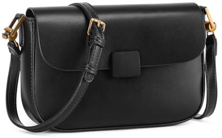 BAIGIO Umhängetasche Damen Klein Elegant Crossbody Bag Frauen Handytasche zum Umhängen PU-Leder Handtasche Schultertasche Unterarmtasche Damentasche mit 2 Abnehmbaren Schulterriemen, Schwarz