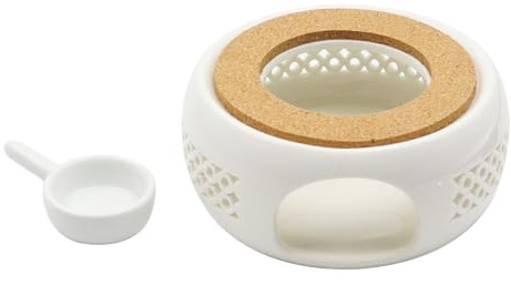 Hsthe Sea Wärmer – Teekannenwärmer, Korkmatten-Keramikwärmer, Kaffeewärmer, Teekannenwärmer, hohles Design, weißer Teewärmer, isolierter Tee- und Kaffee-Teewärmer