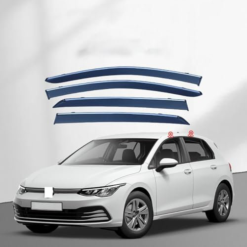 NURCIX 4PCS Acryl Auto Windabweiser, für Golf 8 MK8 2020 Regenabweiser Anti-UV Windschutz Smoke car fensterschutz Zubehör