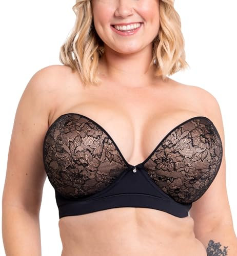 Curvy Kate Hey Girls SuperPlunge Strapless Multiway Bra Black/Latte 30HH